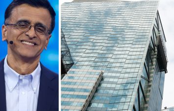 Snowflake CEO Sridhar Ramaswamy and 7 Times Square.