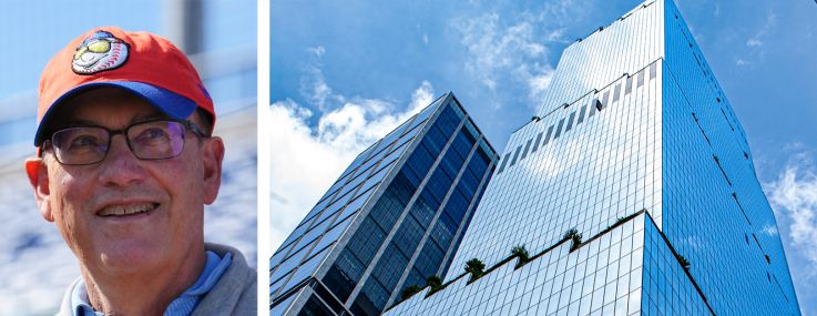 Point72's Steve Cohen (top), Tishman Speyer's Rob Speyer, and The Spiral at 66 Hudson Yards.