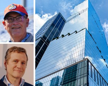 Point72's Steve Cohen (top), Tishman Speyer's Rob Speyer, and The Spiral at 66 Hudson Yards.