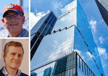 Point72's Steve Cohen (top), Tishman Speyer's Rob Speyer, and The Spiral at 66 Hudson Yards.