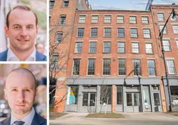 Platinum Commercial's Steven Evans (top) and Emre Bozkurt, and 25 Peck Slip.