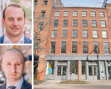 Platinum Commercial's Steven Evans (top) and Emre Bozkurt, and 25 Peck Slip.