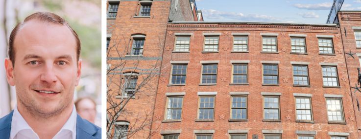 Platinum Commercial's Steven Evans (top) and Emre Bozkurt, and 25 Peck Slip.