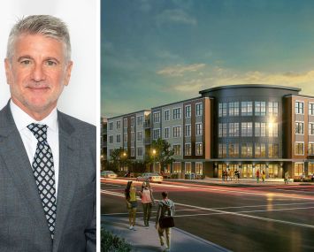 RXR's Steven Schwartz and a rendering of 691 Clifton Avenue, Clifton, N.J.