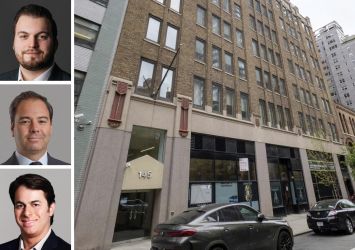 Okada & Company's Thomas Capuano (top), Lee & Associates's Cory Gahr (center) and Josh Lebowitz, and 145 East 32nd Street.