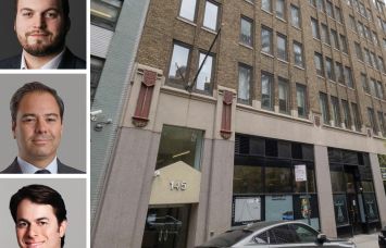 Okada & Company's Thomas Capuano (top), Lee & Associates's Cory Gahr (center) and Josh Lebowitz, and 145 East 32nd Street.
