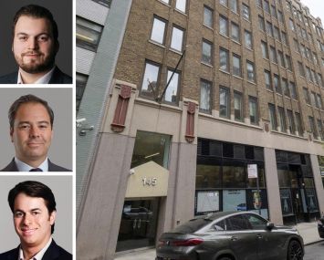 Okada & Company's Thomas Capuano (top), Lee & Associates's Cory Gahr (center) and Josh Lebowitz, and 145 East 32nd Street.