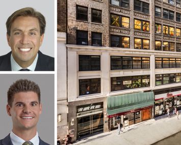 Lee & Associates's Todd Korren (top) and Woody King, and 240 West 35th Street.