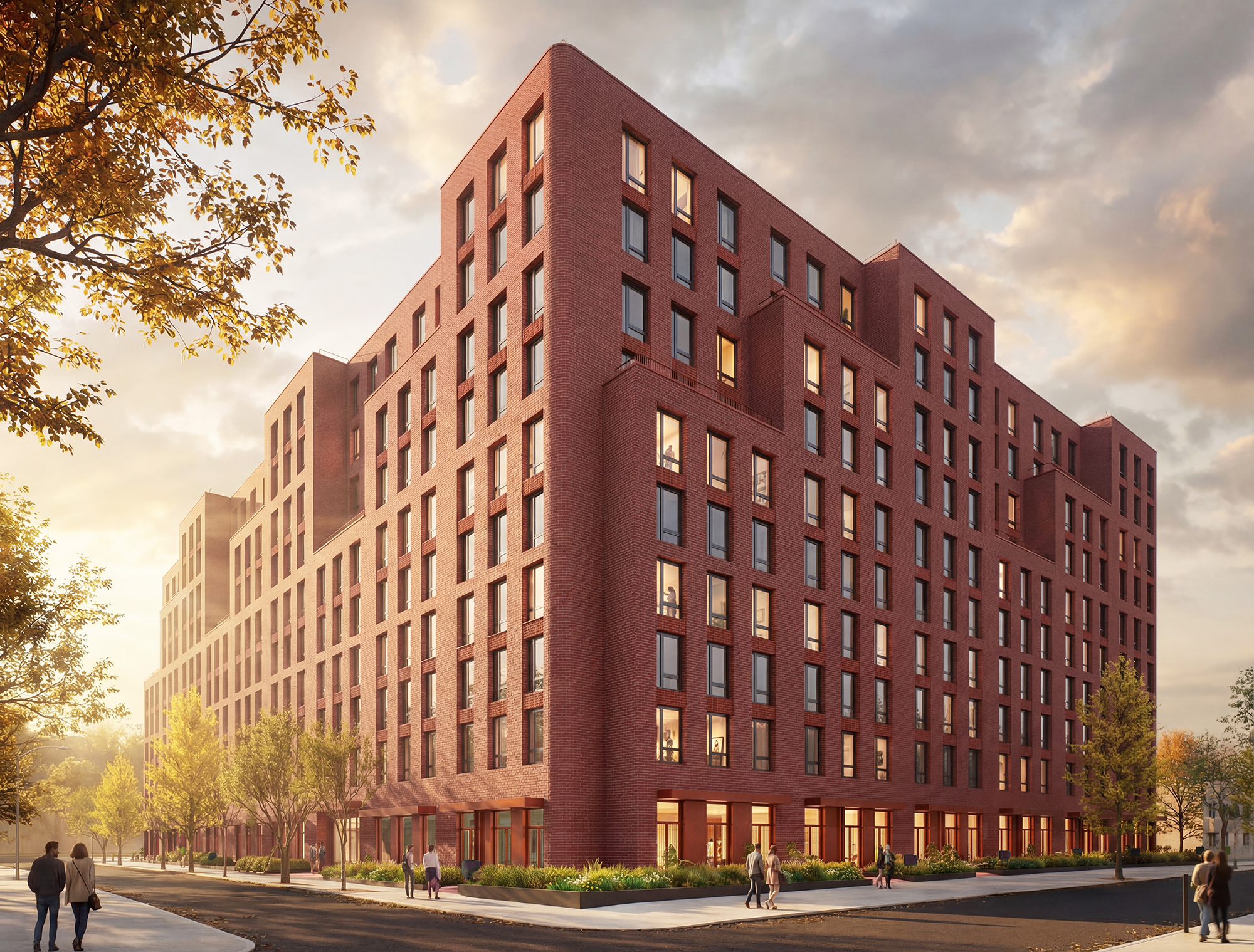 A rendering of a planned residential building for 105 Dinsmore Place, Brooklyn.