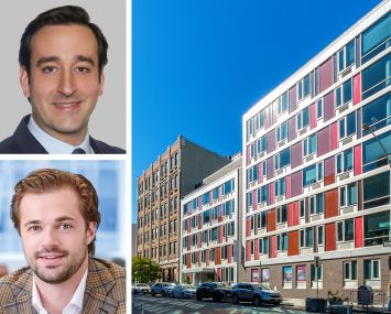 Michael Zaremski (top) and Clayton Ross of JLL and 34 Berry Street in Brooklyn.