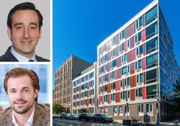 Michael Zaremski (top) and Clayton Ross of JLL and 34 Berry Street in Brooklyn.