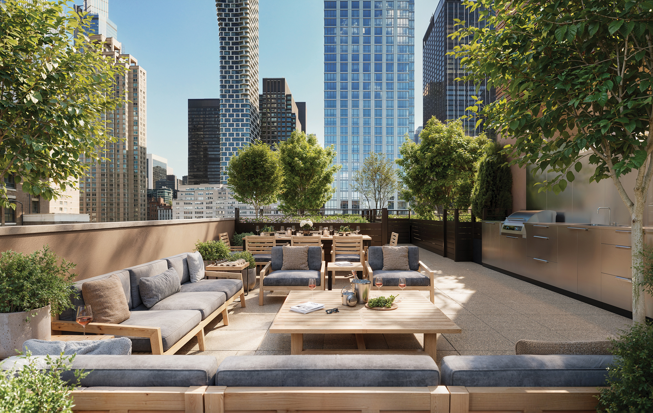 A rendering of the rooftop at Linden Lane.