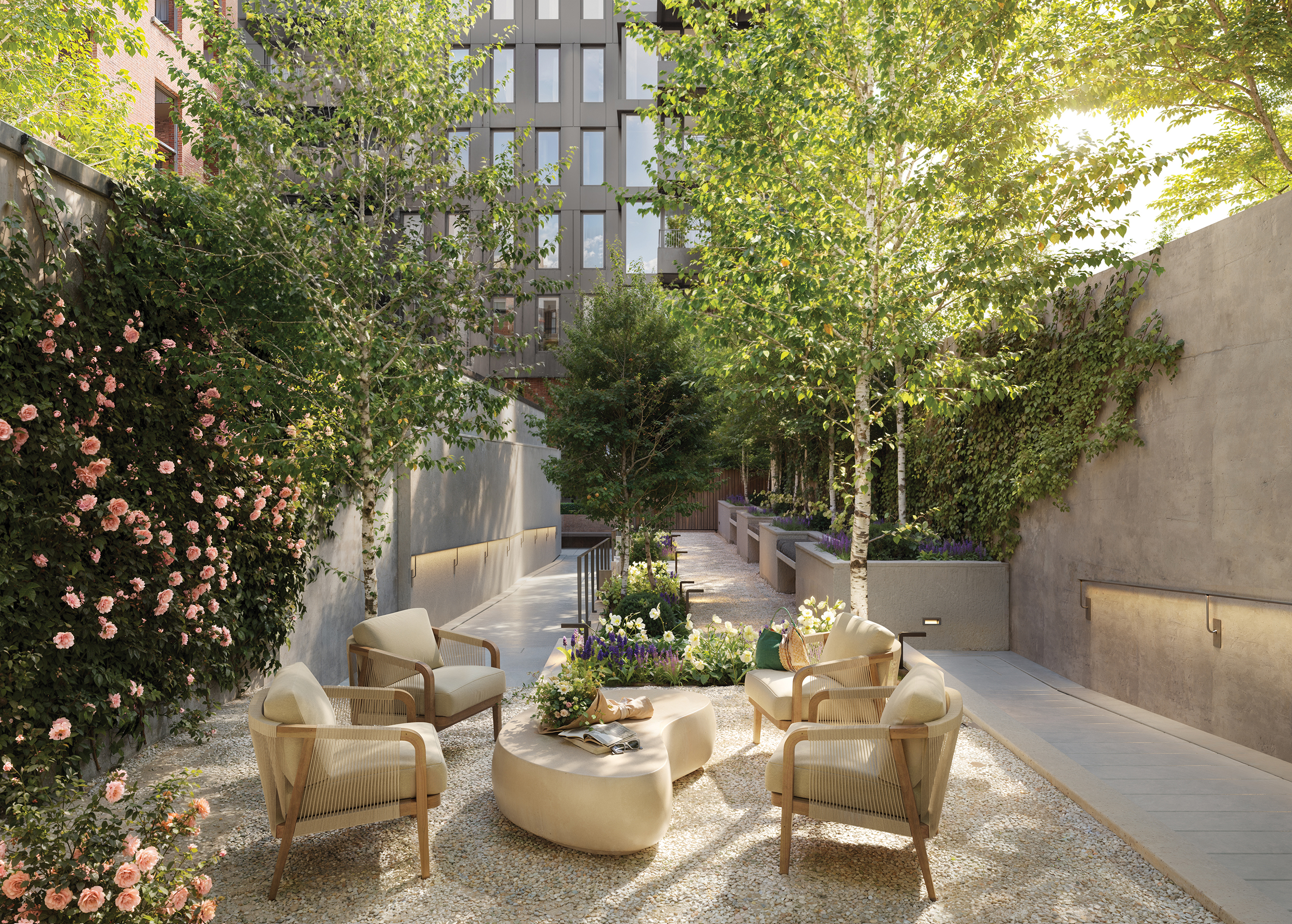 A rendering of the garden area at Linden Lane.