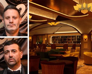 The h.wood Group's Brian Toll (top) and John Terzian, and a rendering of Lady Delilah.