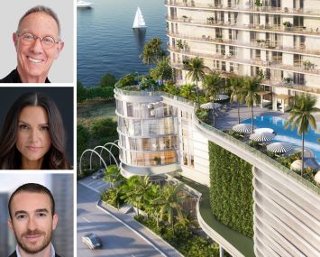 Continuum Company's Bruce Eichner (top) and Alexandra Eichner (center), S3 Capital's Steven Jemal, and a rendering of the Continuum Club & Residences West.