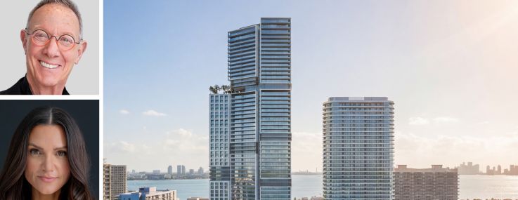 Continuum Company's Bruce Eichner (top) and Alexandra Eichner (center), S3 Capital's Steven Jemal, and a rendering of the Continuum Club & Residences West.