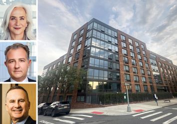 PGIM's Cathy Marcus (top) and Raimondo Amabile (center), Fetner Properties's Hal Fetner, and 3260 Henry Hudson Parkway, the Bronx.