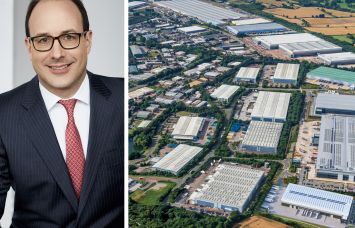 Charles Emond, President and Chief Executive Officer of La Caisse and a Prologis logistics center in Daventry, UK.
