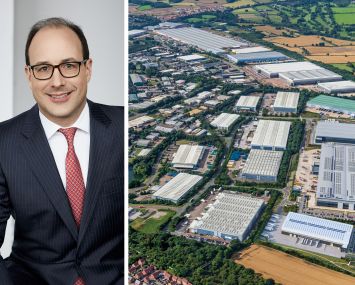 Charles Emond, President and Chief Executive Officer of La Caisse and a Prologis logistics center in Daventry, UK.