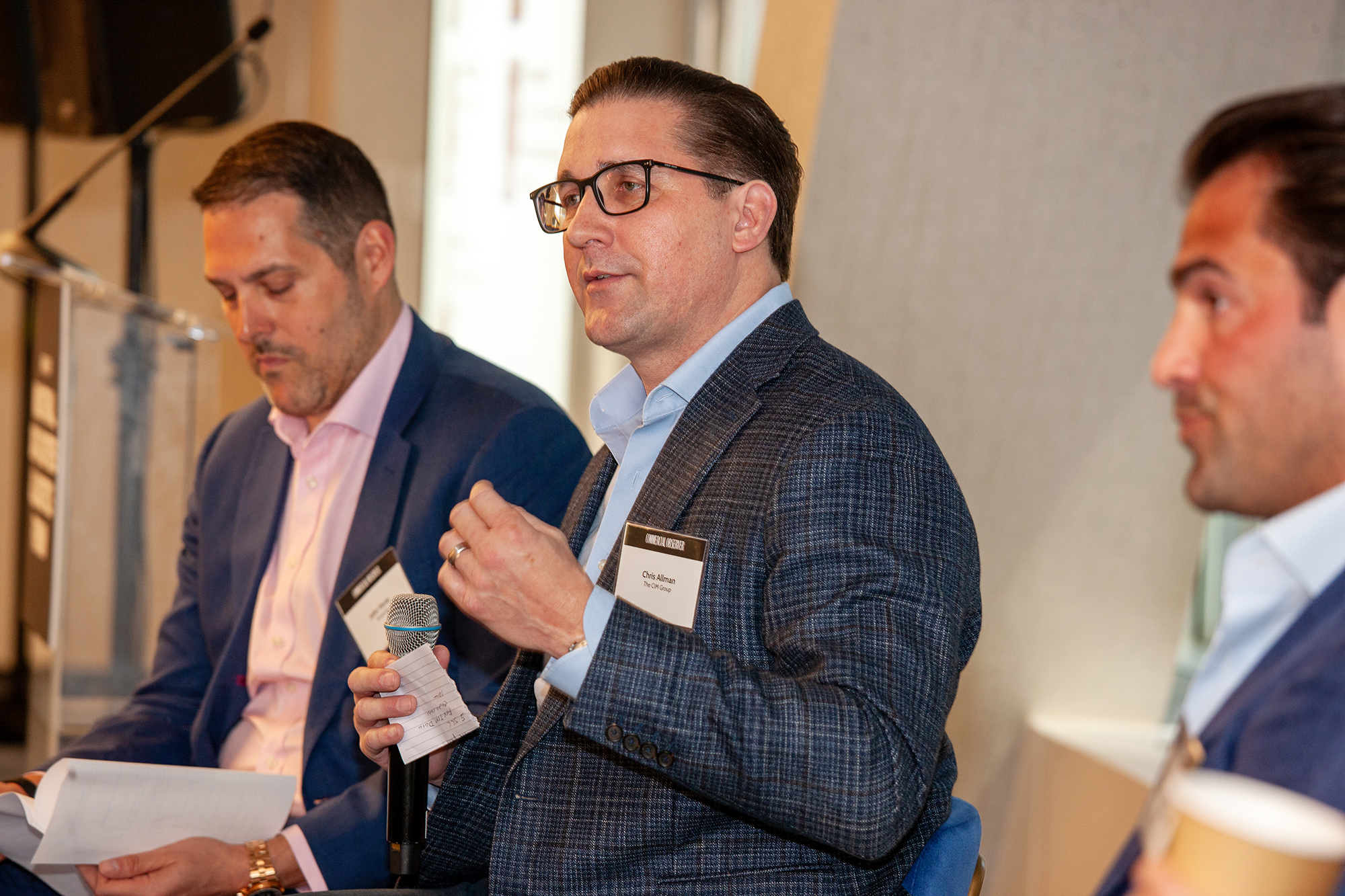 Chris Allman speaks during a panel at the Commercial Observer Industrial, Data Centers, and Logistics Forum.