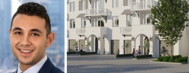 Dwight Mortgage Trust's David Scheer (top) and Evan Froman, and a rendering of the Sereno multifamily project in Sunrise, Fla.