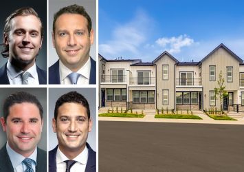 Walker & Dunlop's Dustin Stolly (clockwise from top left), Aaron Appel, Adam Schwartz, and Jonathan Schwartz, and The Fillmore at Copperleaf in Arapahoe County, Colo.
