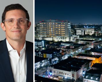 Affinius Capital's Eric Cohen and an aerial view of Santa Ana, Calif.