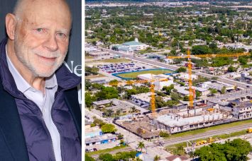 Time Equities's Francis Greenburger and construction on Boynton Beach's Town Square project in 2025.