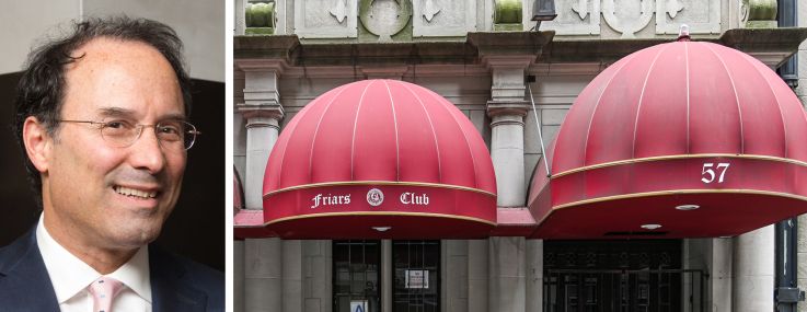 Extell's Gary Barnett and the Friars Club at 57 East 55th Street.