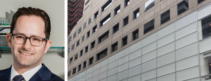 Eastdil Secured's Gary Phillips (top) and Will Silverman, and 575 Fifth Avenue.