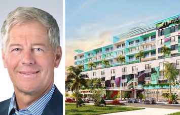 Northmarq CEO Jeff Weidell and a rendering of Wynwood 35.