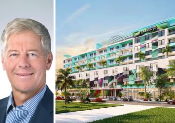 Northmarq CEO Jeff Weidell and a rendering of Wynwood 35.