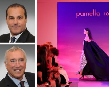Resolution Real Estate's Jeffrey Zund (top) and Steven Pressler, and one of Pamella Roland's runway shows.