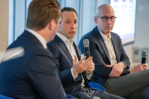Jeremy Hellinger speaks during a panel at the Commercial Observer Industrial, Data Centers, and Logistics Forum.