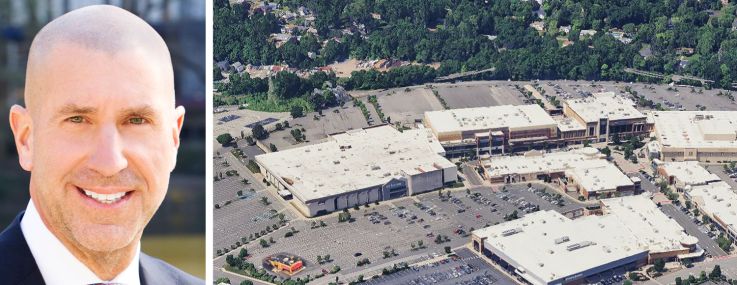 Metropolitan Realty Associates's Joe Farkas and a former Macy's building at 5101 Fashion Drive in Nanuet, N.Y.