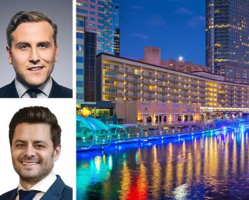 Newmark's Jordan Roeschalub (top) and Nick Scribani, and the Hotel Cala in Tampa, Fla.