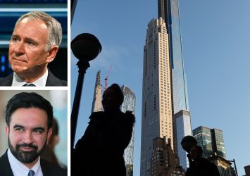 Citadel's Ken Griffin (top), Mayor Zohran Mamdani, and 220 Central Park South.