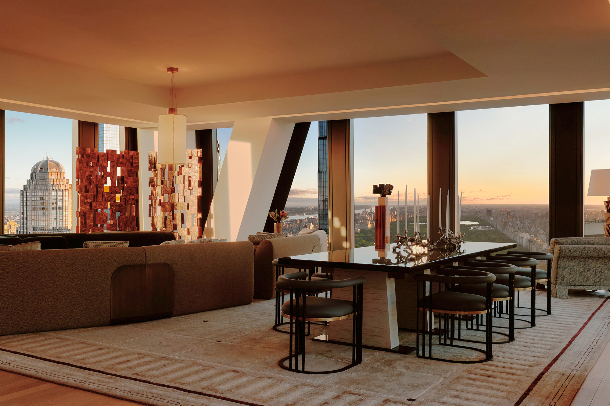 Additional elements of the unit include a bar area and a library.