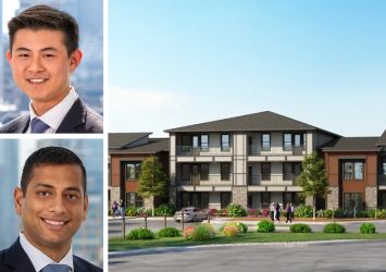 Tommy Ng (top) and Brandon Baksh of Dwight Capital and La Ventana at Canyon West property in Lubbock, Texas.