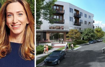 North Bridge's Laura Rappaport and a rendering of The Pike, a multifamily project in Nashville.