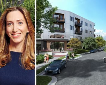 North Bridge's Laura Rappaport and a rendering of The Pike, a multifamily project in Nashville.