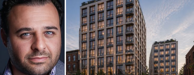 BridgeCity Capital's Louis Lebovits and a rendering of 1029 Dean Street and 1104 Pacific Street in Brooklyn.