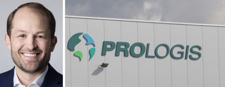 Luke Petherbridge, CEO of Link Logistics, and a Prologis facility.