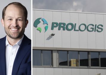 Luke Petherbridge, CEO of Link Logistics, and a Prologis facility.
