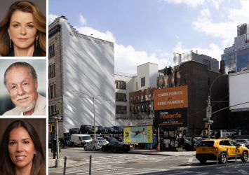 MAG Partners's MaryAnne Gilmartin (top), Global Holdings's Eyal Ofer (center), Trinity Church's Cynthia Maasry, and 122 Varick Street.