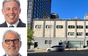 ABS Partners's Randy Modell (top) and Steven Hornstock, and 515 West 57th Street.