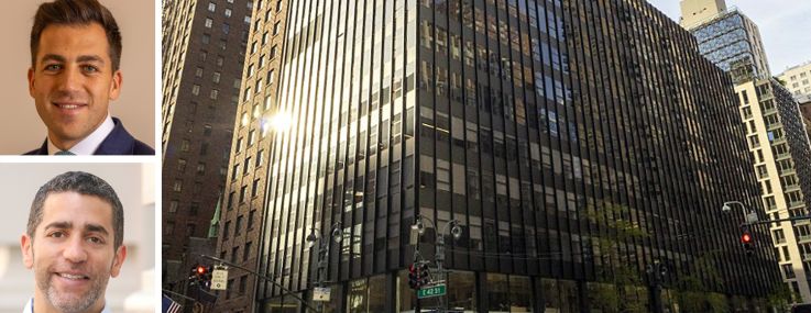 CSC Real Estate's Salo Smeke (top) and Alberto Smeke (center), Slate Property Group's Martin Nussbaum and 300 East 42nd Street.