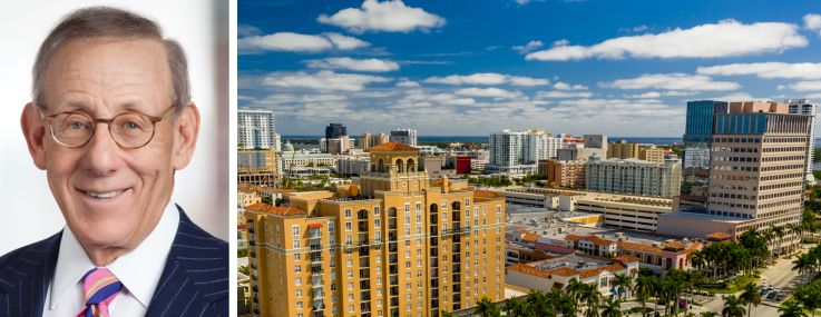 Related Ross's Stephen Ross and an aerial view of West Palm Beach, Fla.