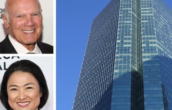 Vornado's Steven Roth (top), Closer Properties's Zhang Xin, and Park Avenue Plaza at 55 East 52nd Street.