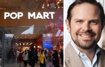 A Pop Mart store in China and Cushman & Wakefield's Steven Soutendijk.